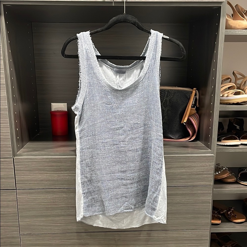 Women's Sleeveless blue Top Suzy D London Linen